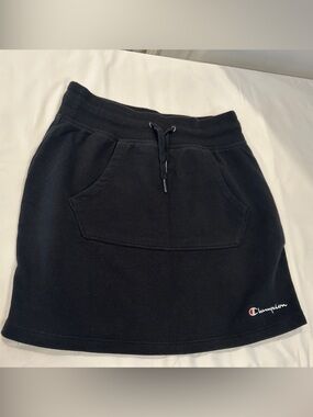 Champion Black Fleece Skirt with Front Kangaroo Pocket